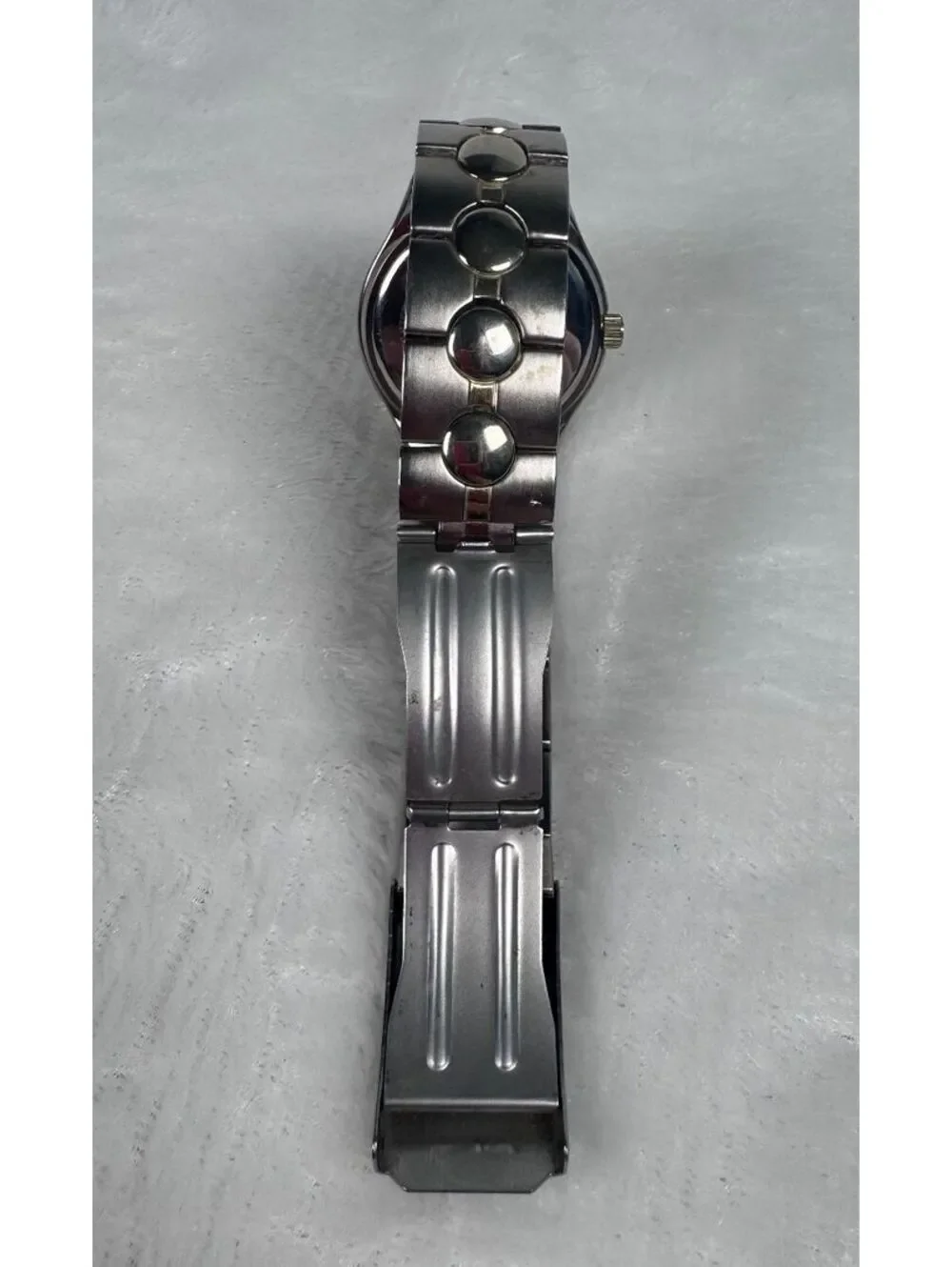 Vtg Men's Watch George FMDGE168 Chronograph Silver & Gold Tone Stainless WORKS